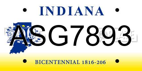 ASG7893 Indiana License Plate