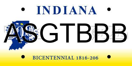ASGTBBB Indiana License Plate