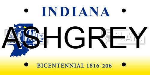 ASHGREY Indiana License Plate