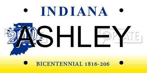 ASHLEY Indiana License Plate
