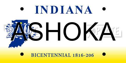 ASHOKA Indiana License Plate