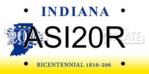 ASI20R Indiana License Plate