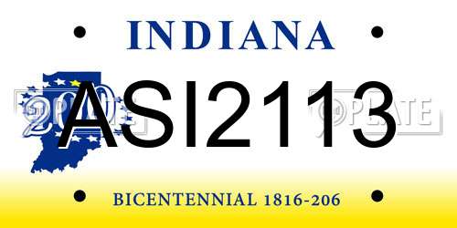 ASI2113 Indiana License Plate