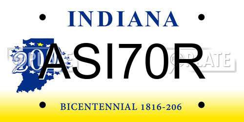 ASI70R Indiana License Plate