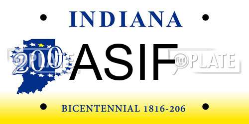 ASIF Indiana License Plate