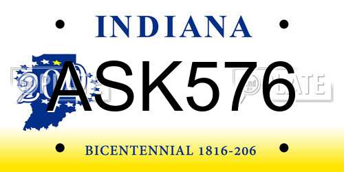 ASK576 Indiana License Plate