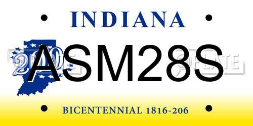 ASM28S Indiana License Plate