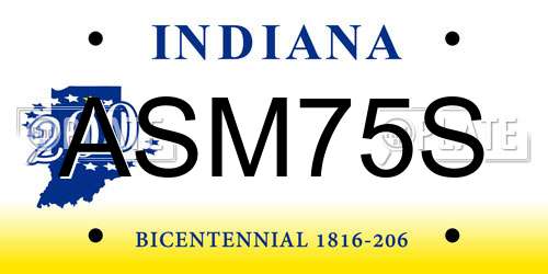 ASM75S Indiana License Plate