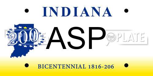 ASP Indiana License Plate