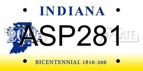 ASP281 Indiana License Plate