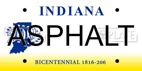 ASPHALT Indiana License Plate