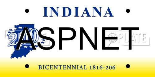 ASPNET Indiana License Plate