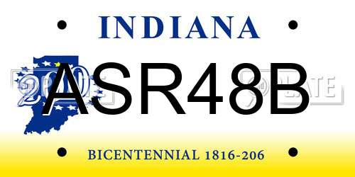 ASR48B Indiana License Plate