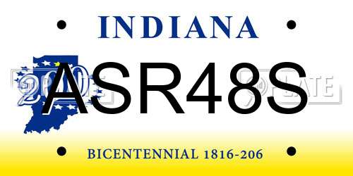 ASR48S Indiana License Plate