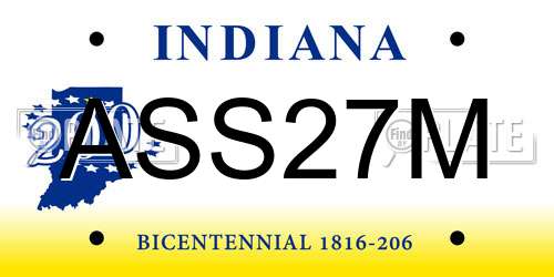 ASS27M Indiana License Plate