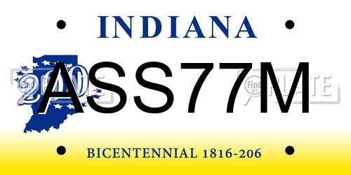ASS77M Indiana License Plate