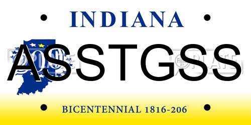 ASSTGSS Indiana License Plate