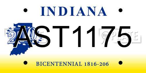 AST1175 Indiana License Plate