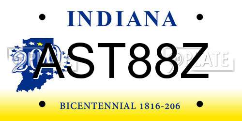 AST88Z Indiana License Plate
