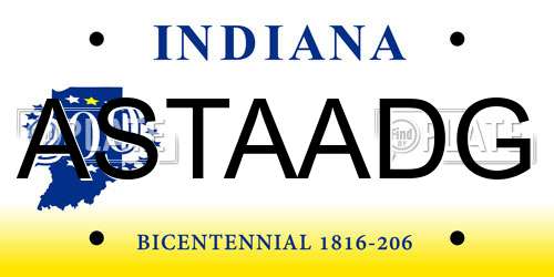 ASTAADG Indiana License Plate