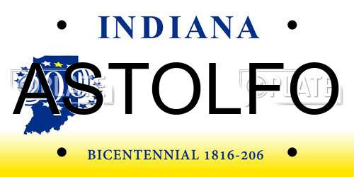 ASTOLFO Indiana License Plate