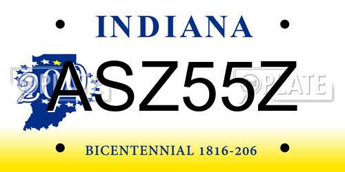 ASZ55Z Indiana License Plate