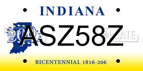 ASZ58Z Indiana License Plate