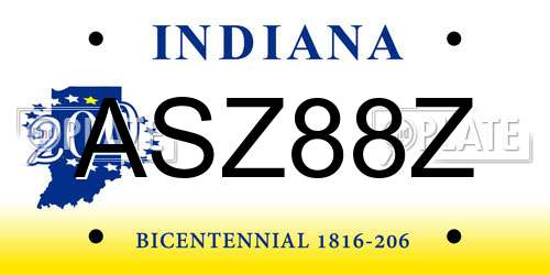 ASZ88Z Indiana License Plate