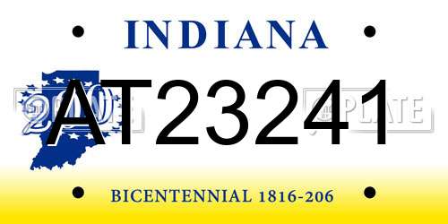 AT23241 Indiana License Plate