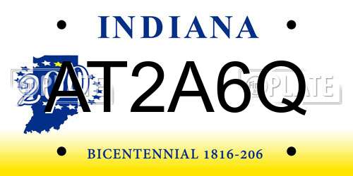 AT2A6Q Indiana License Plate