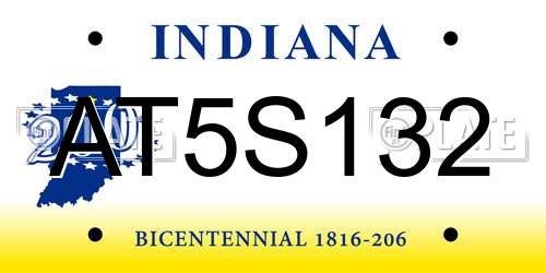 AT5S132 Indiana License Plate