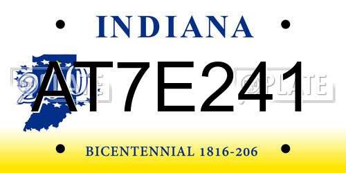 AT7E241 Indiana License Plate