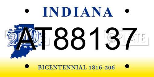 AT88137 Indiana License Plate