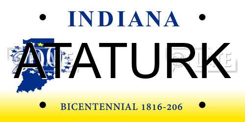 ATATURK Indiana License Plate