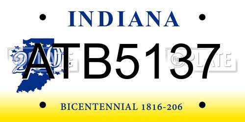 ATB5137 Indiana License Plate