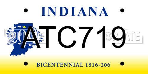 ATC719 Indiana License Plate