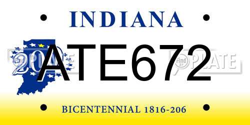 ATE672 Indiana License Plate