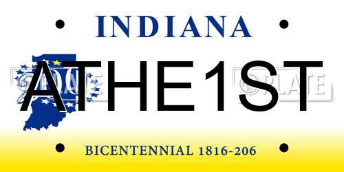 ATHE1ST Indiana License Plate