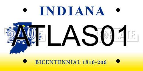 ATLAS01 Indiana License Plate