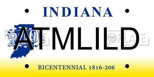 ATMLILD Indiana License Plate
