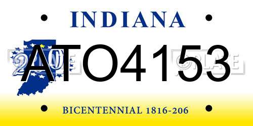 ATO4153 Indiana License Plate