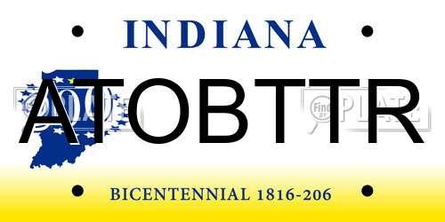 ATOBTTR Indiana License Plate