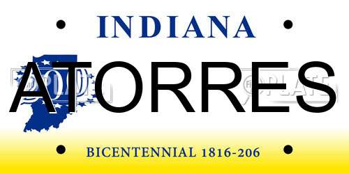 ATORRES Indiana License Plate