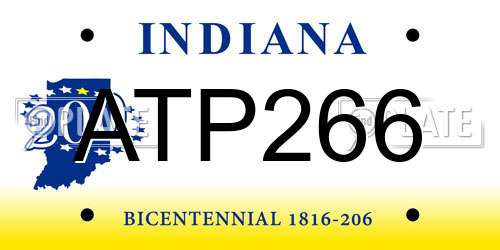 ATP266 Indiana License Plate