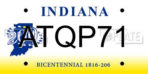 ATQP71 Indiana License Plate