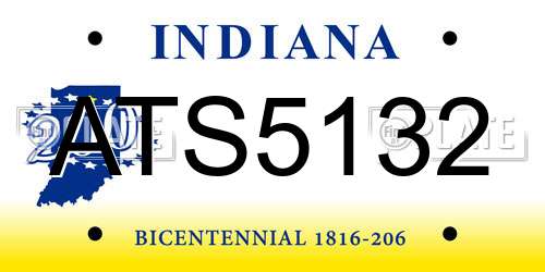 ATS5132 Indiana License Plate