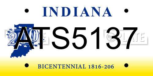 ATS5137 Indiana License Plate