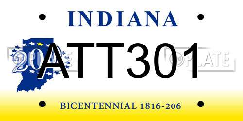 ATT301 Indiana License Plate