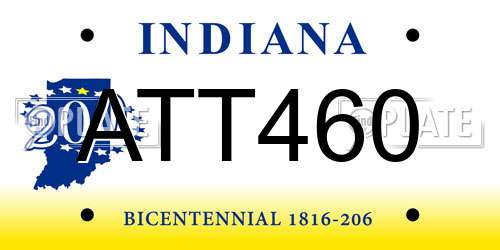 ATT460 Indiana License Plate