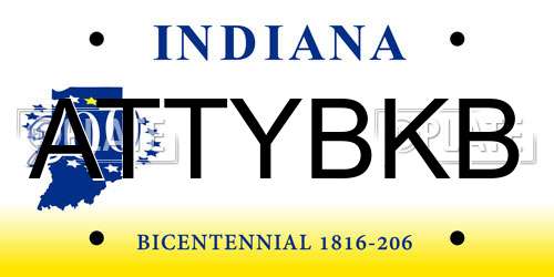 ATTYBKB Indiana License Plate
